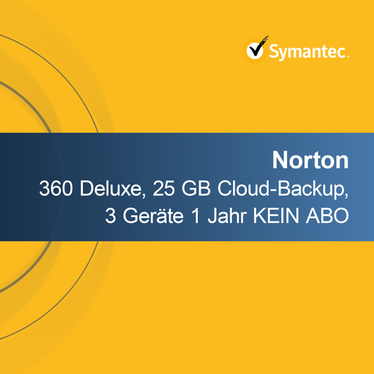 Norton 360 Deluxe, 25 GB cloudback-up, 3 apparaten 1 jaar GEEN ABONNEMENT